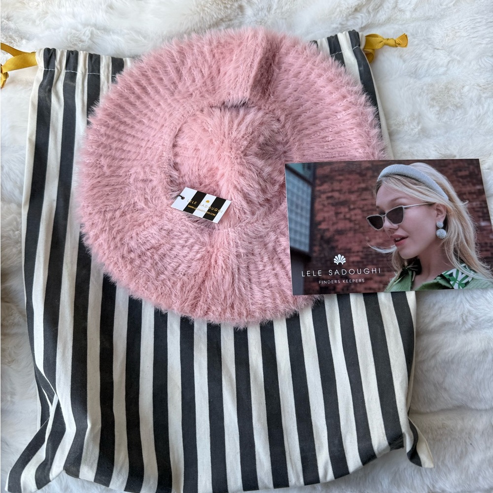 Lele Sadoughi Faux Angora Knit Beret Hat